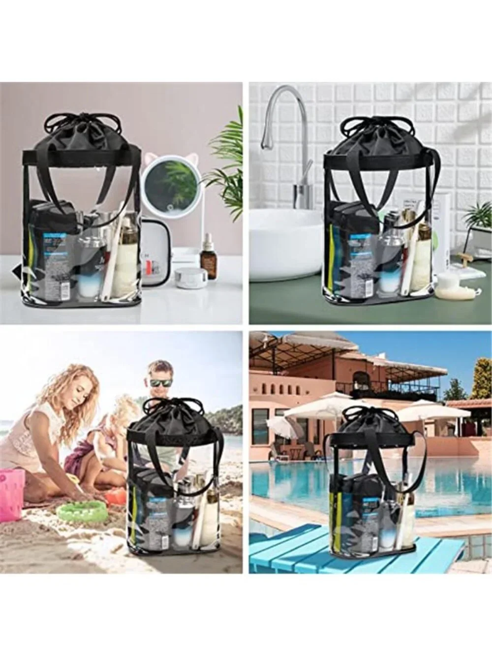 Clear Toiletry Bag Travel TSA Approved Waterproof Makeup Cosmetic Organizer Case